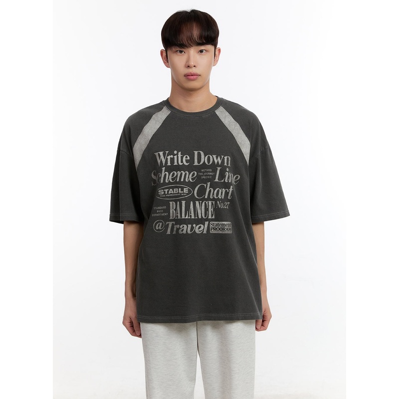 Men’s Washed Graphic T-Shirt IA507 Dark gray M/L