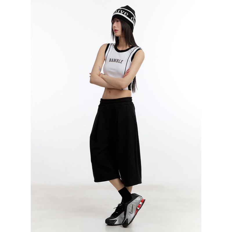 Oversize Midi Bermuda Sweatshorts CA509 Black L