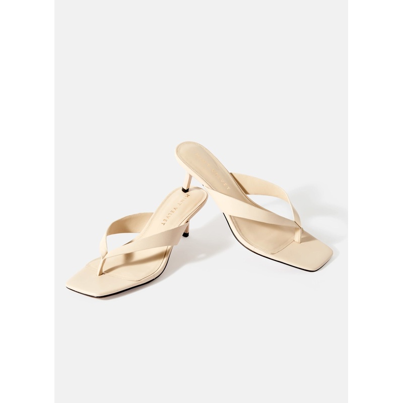 Betty Cream Flip Flop Heels 3 UK 36 EU
