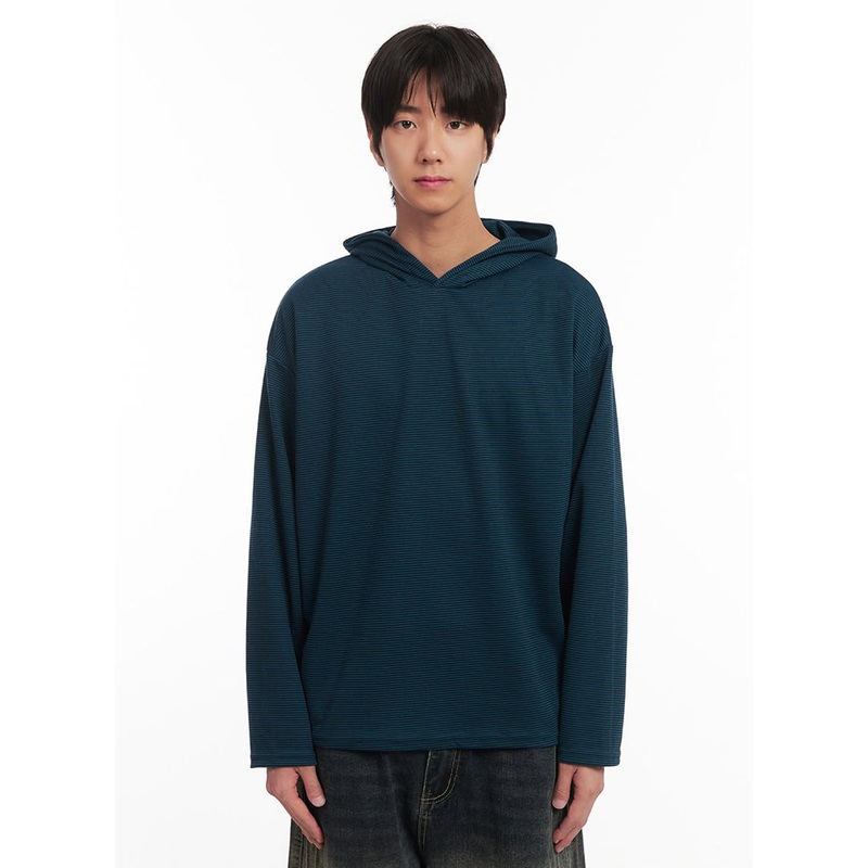 Men’s Classic Thin-Stripe Hoodie IA510 Dark blue M/L