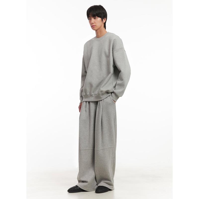 Men’s Pintuck Wide-Leg Sweatpants IA510 Gray M/L
