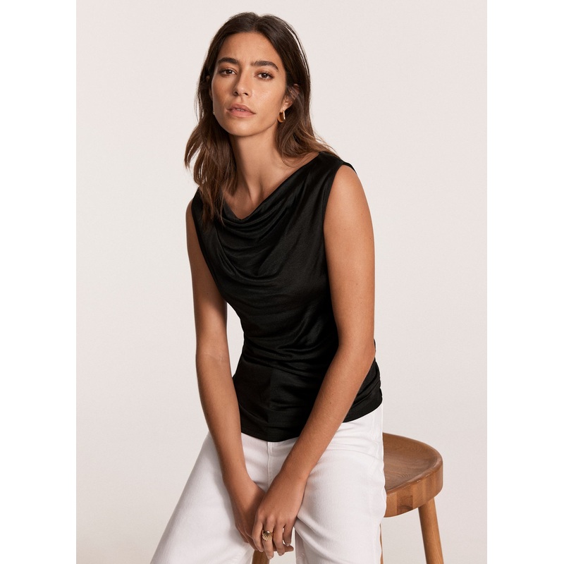 Black Draped Top XS