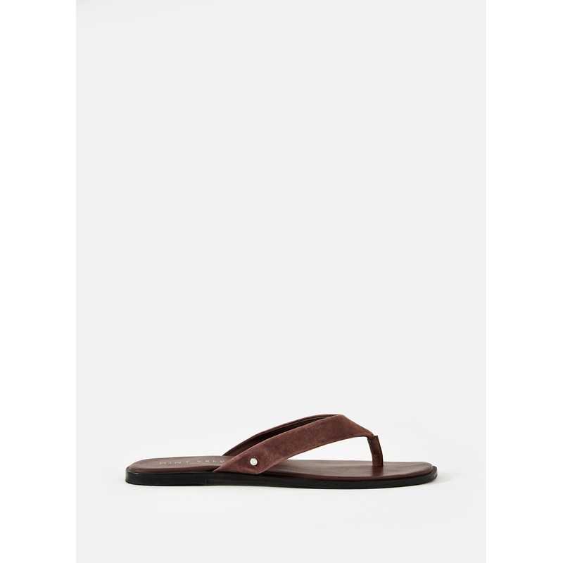 Lula Chocolate Brown Suede Flip Flops 3 UK 36 EU
