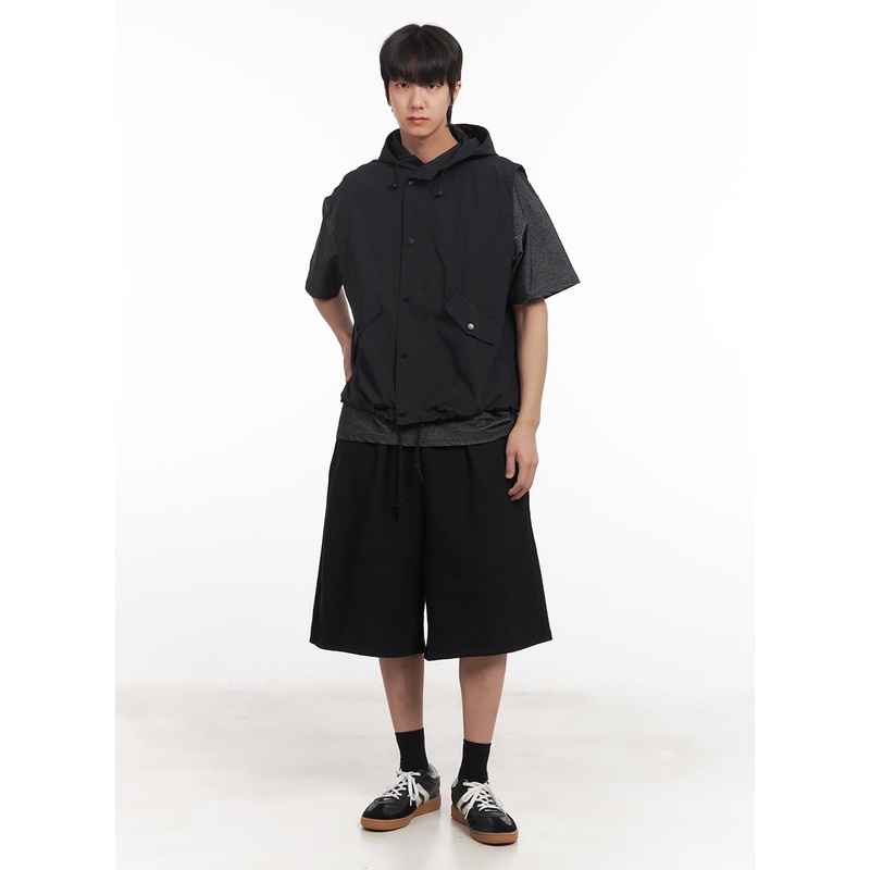 Men’s Comfy Wide-Fit Sweatshorts IA511 Black M/L