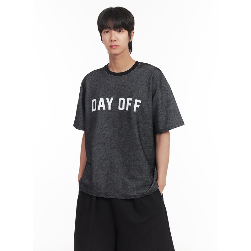 Men’s Oversized Graphic T-Shirt IA511 Black M/L