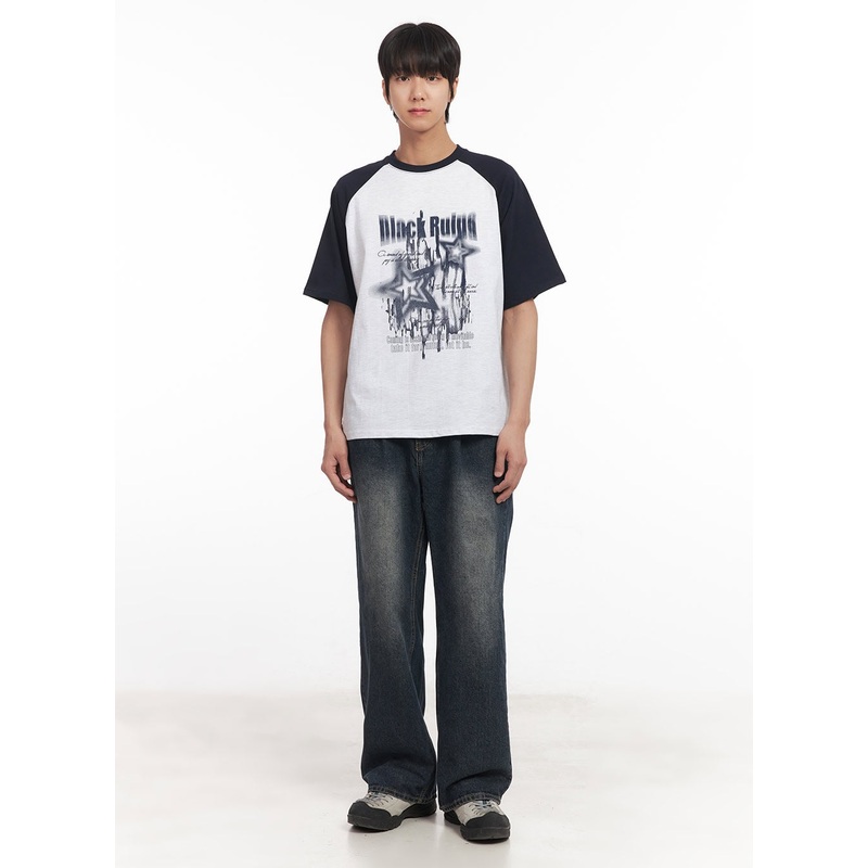 Men’s Pintuck Washed Jeans IA511 Dark blue S