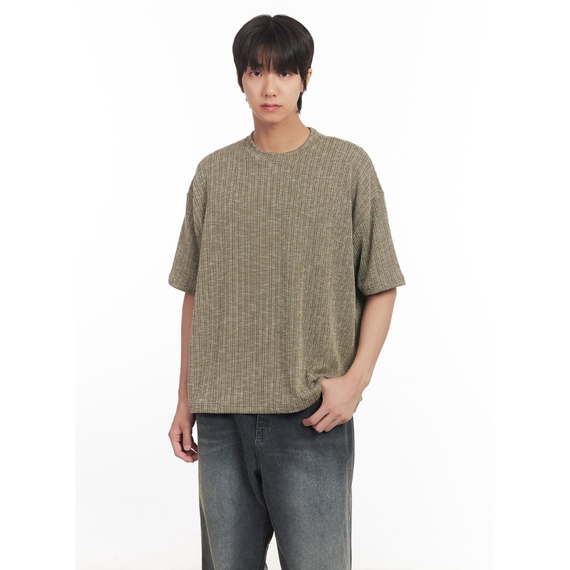 Men’s Ribbed Crewneck Tee IA511 Green M/L
