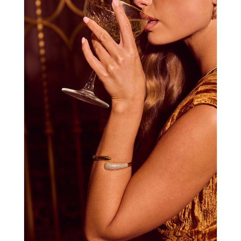 Passing Glam Wrap Rhinestone Cuff Gold O/S