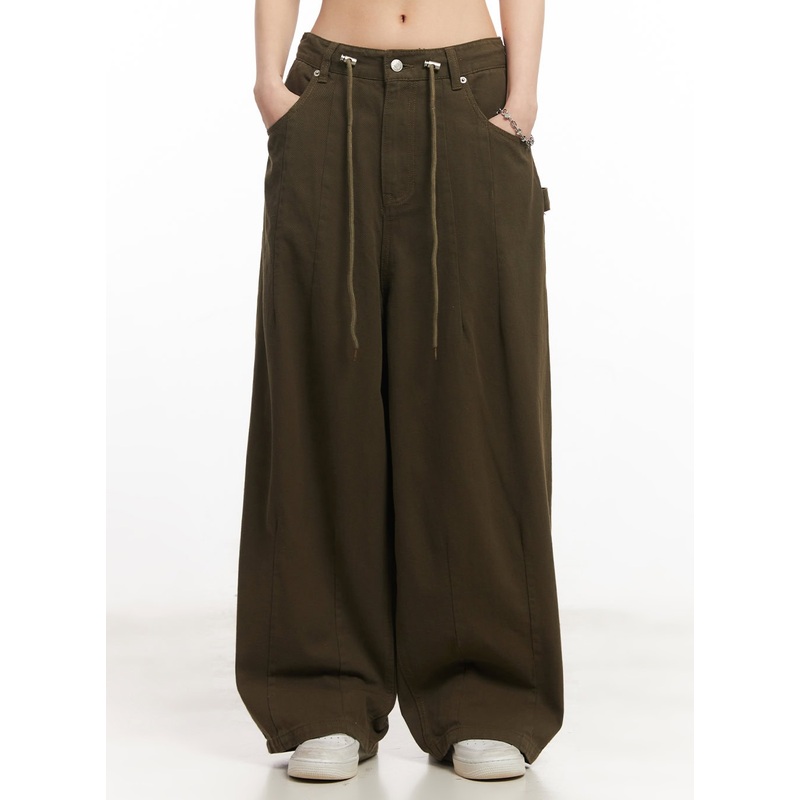 Wide-Leg Cargo Pants CA514 Dark green S