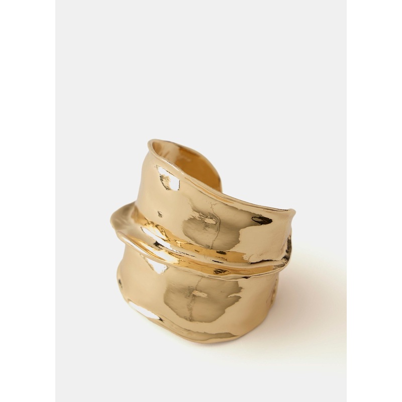 Gold Tone Chunky Cuff Bracelet ONE SIZE