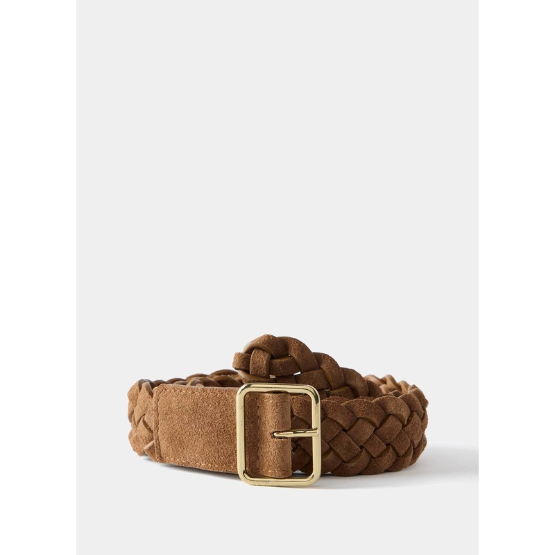 Tan Suede Woven Belt S