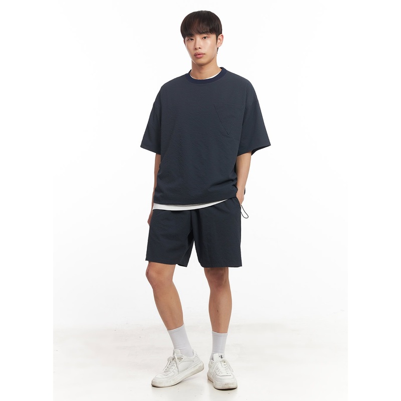 Men’s Adjustable Wide-Fit Shorts IA518 Dark blue 1XL