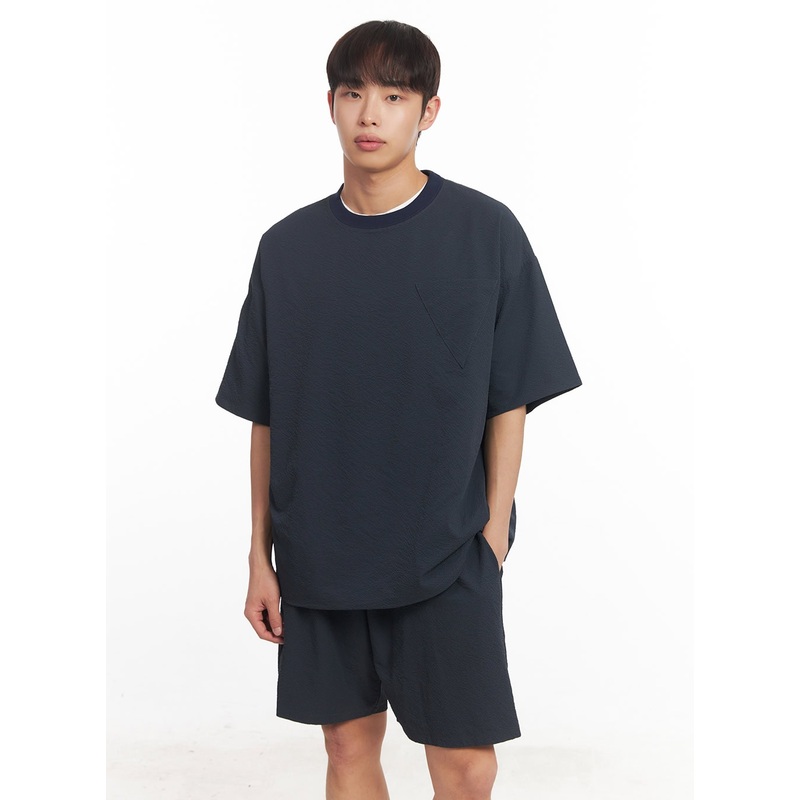 Men’s Classic Oversized T-Shirt IA518 Dark blue 1XL