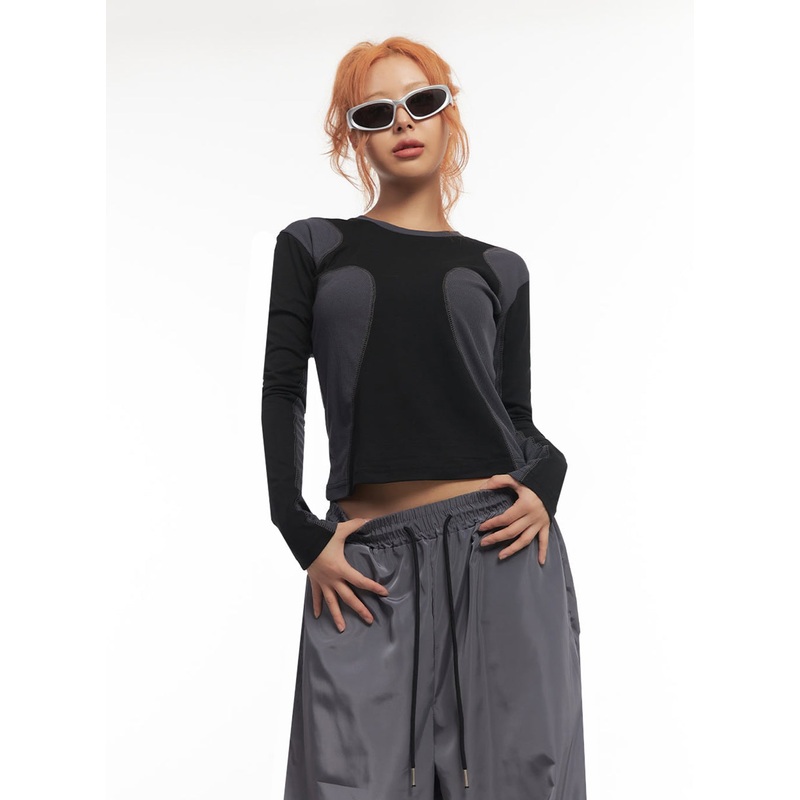 Urban Stitch Long-Sleeve Top IA517 Black S/M