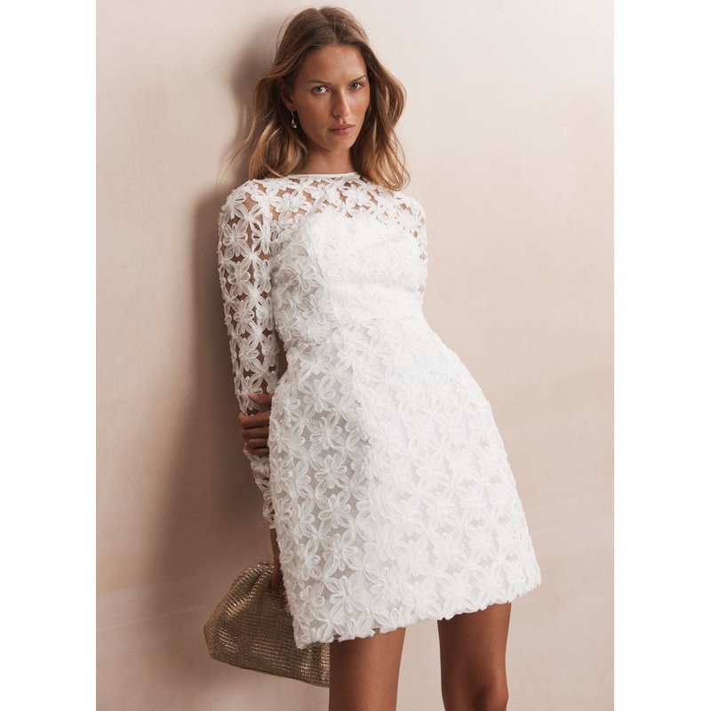 White Lace Hourglass Mini Dress 06