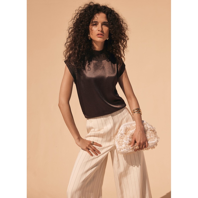 Brown Sleeveless Top XS