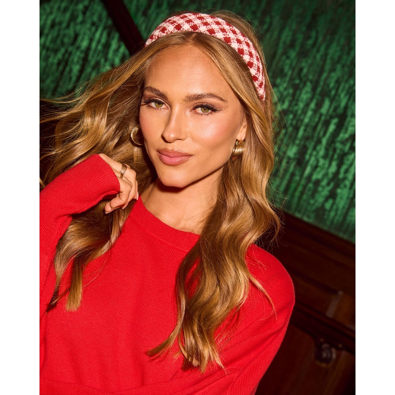 Maple Muse Plaid Headband Red O/S