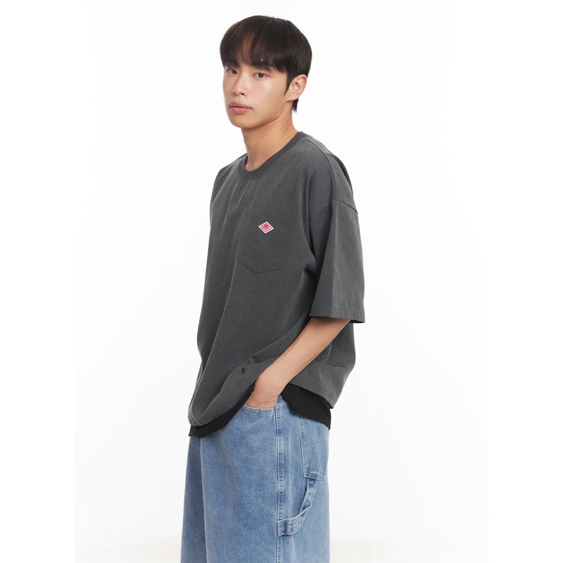 Men’s Oversized Washed T-Shirt IA521 Dark gray 1XL