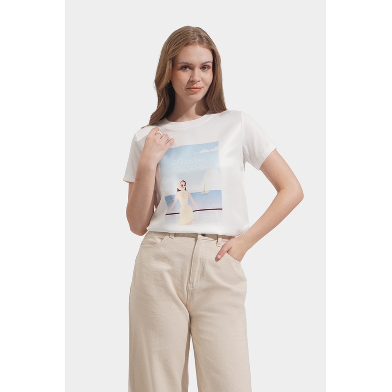 Coastal Vibes Graphic Tee Off White Extra Small