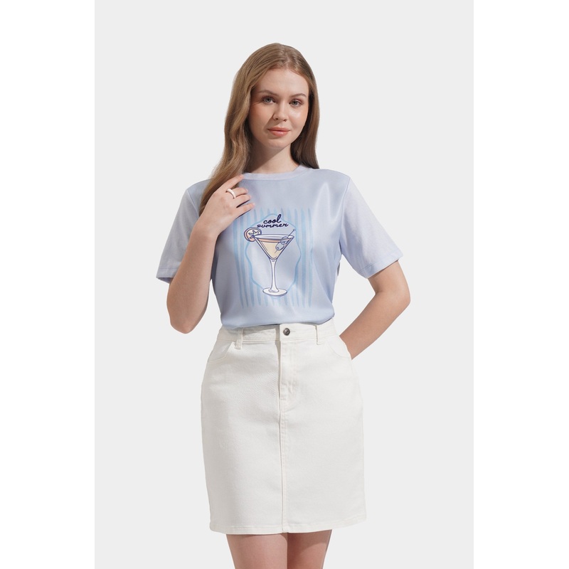 Cocktails Graphic Tee Blue Extra Small