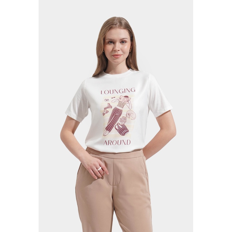 Lounging Around Graphic Tee Off White Extra Small