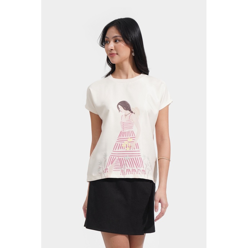 Woman Graphic Tee Cream Extra Small