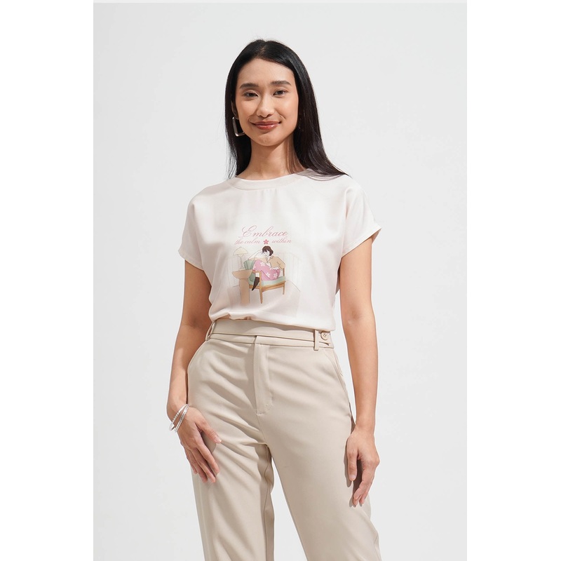 Embrace The Calm Within Graphic Tee Cream Extra Small