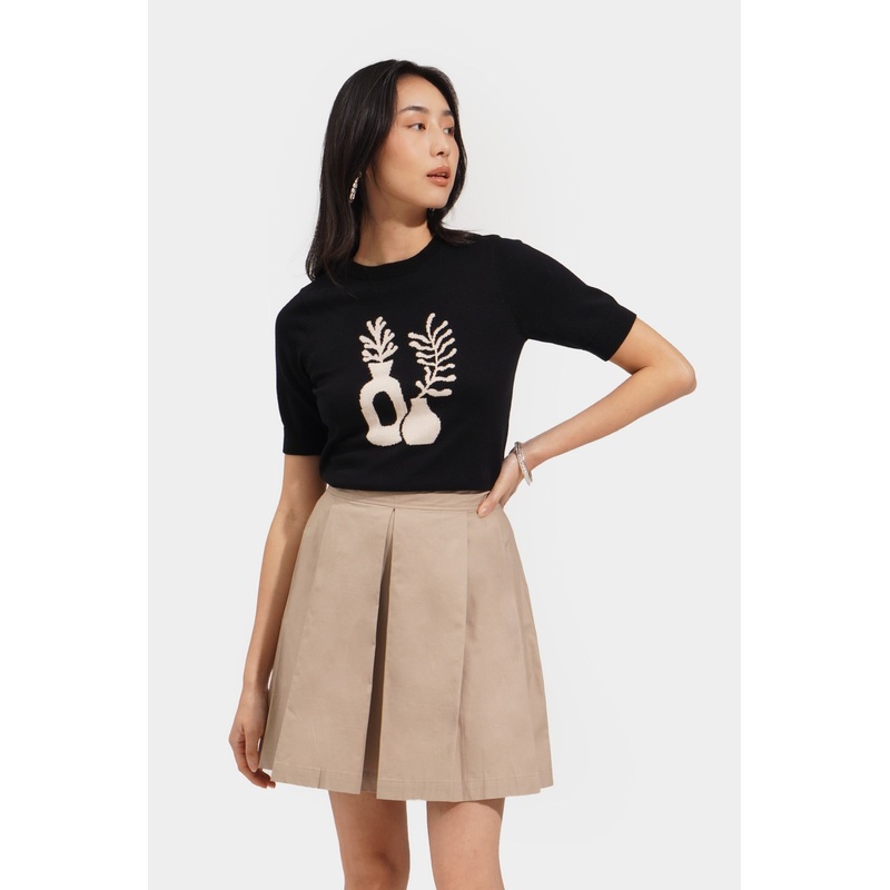 Flat Knit Graphic Tee Black Extra Small