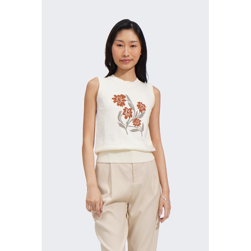 Flat Knit Graphic Tee Cream Extra Small