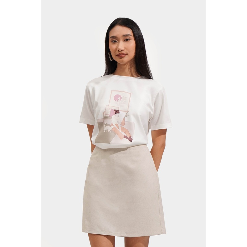 Lounge Graphic Tee White Extra Small
