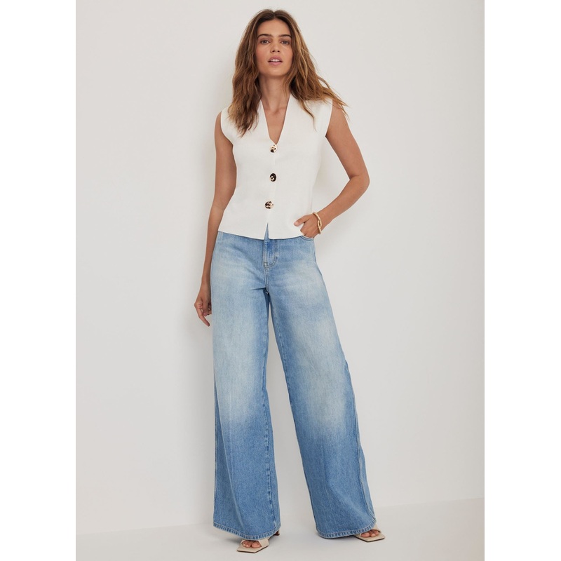 White Knit Waistcoat XS