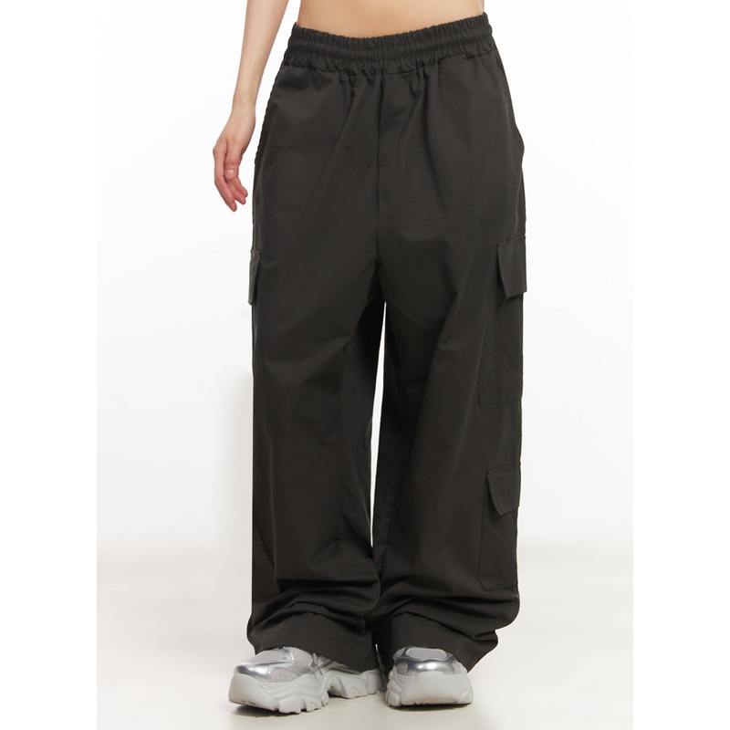 Cargo Baggy Windbreaker Pants IY502 Dark gray M/L