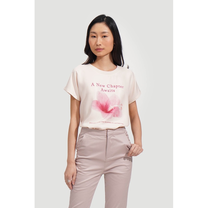 Floral Graphic Tee Cream Extra Small