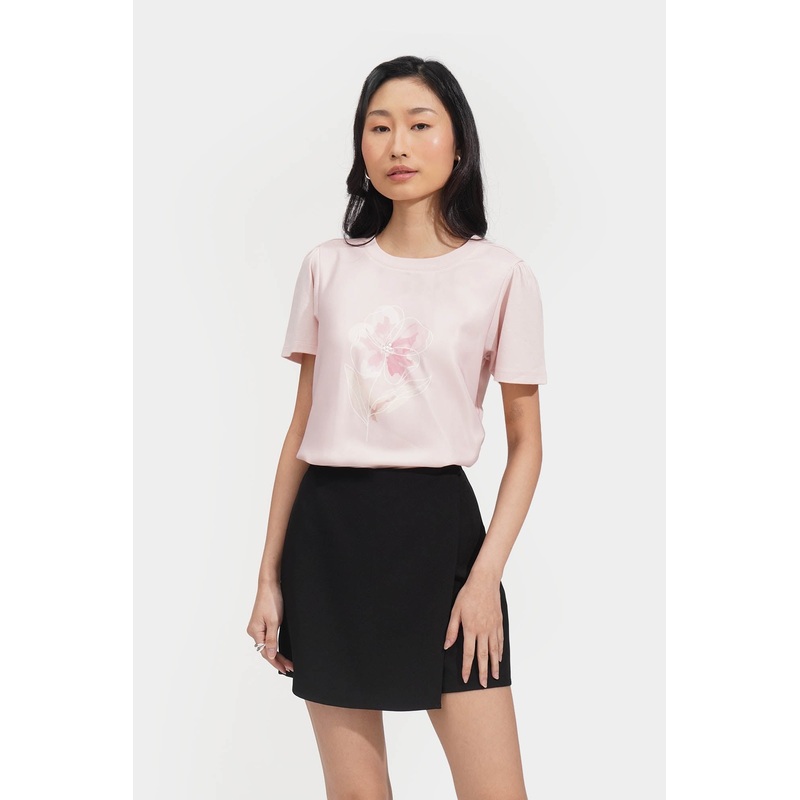 Floral Graphic Tee Pink Extra Small