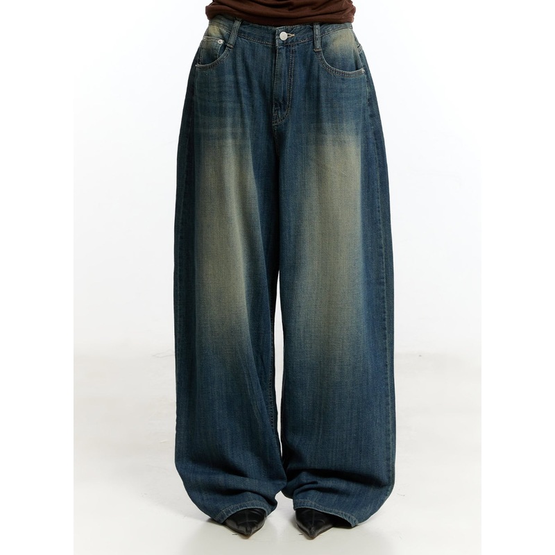 Zorina Washed Wide-Leg Jeans CY501 Dark blue 1XS