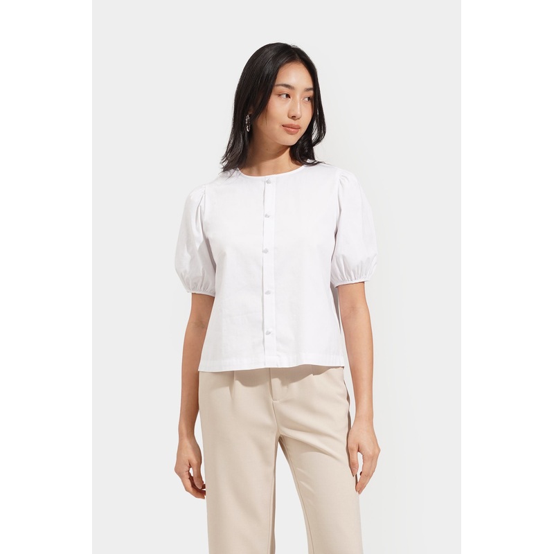 3/4 Bishop Sleeve Top White Extra Small