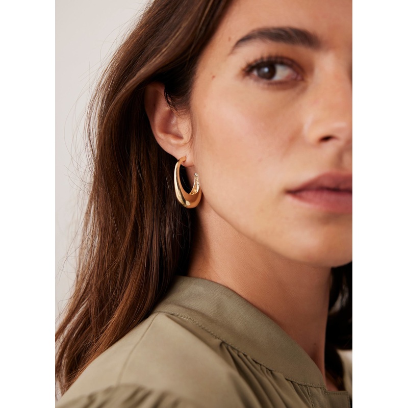Gold Tone Hoop Earrings ONE SIZE