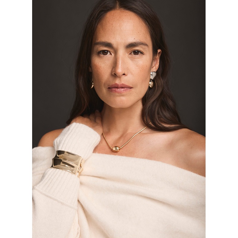 Gold Tone Statement Cuff Bracelet ONE SIZE