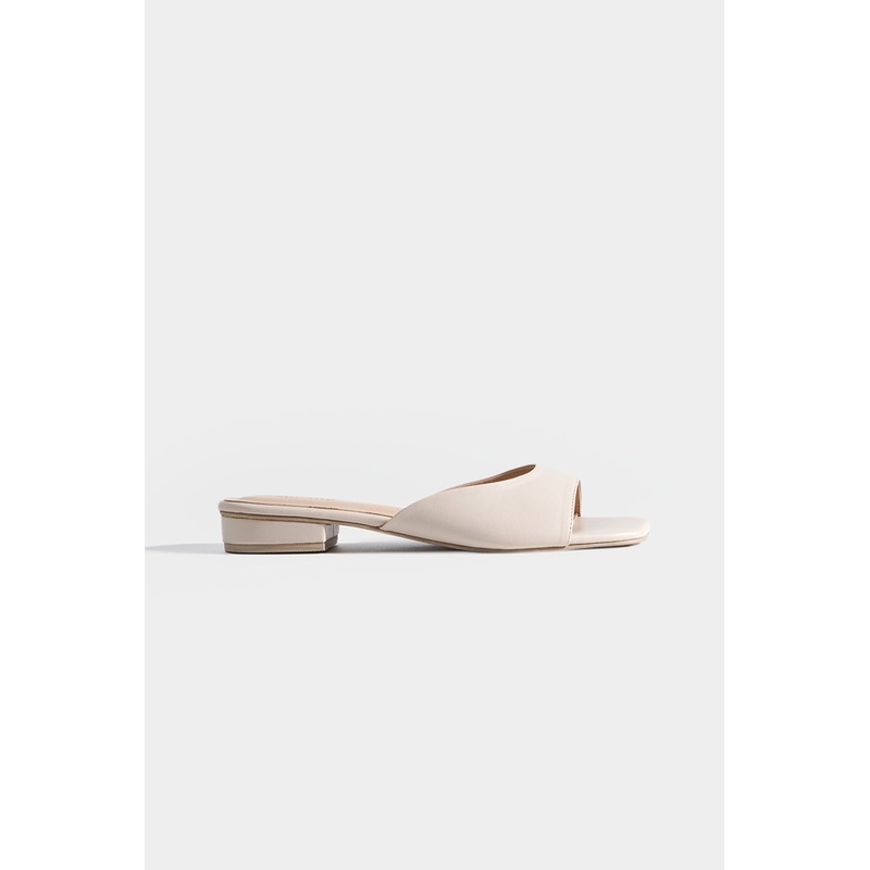 One-Strap Kitten Heels Cream 5