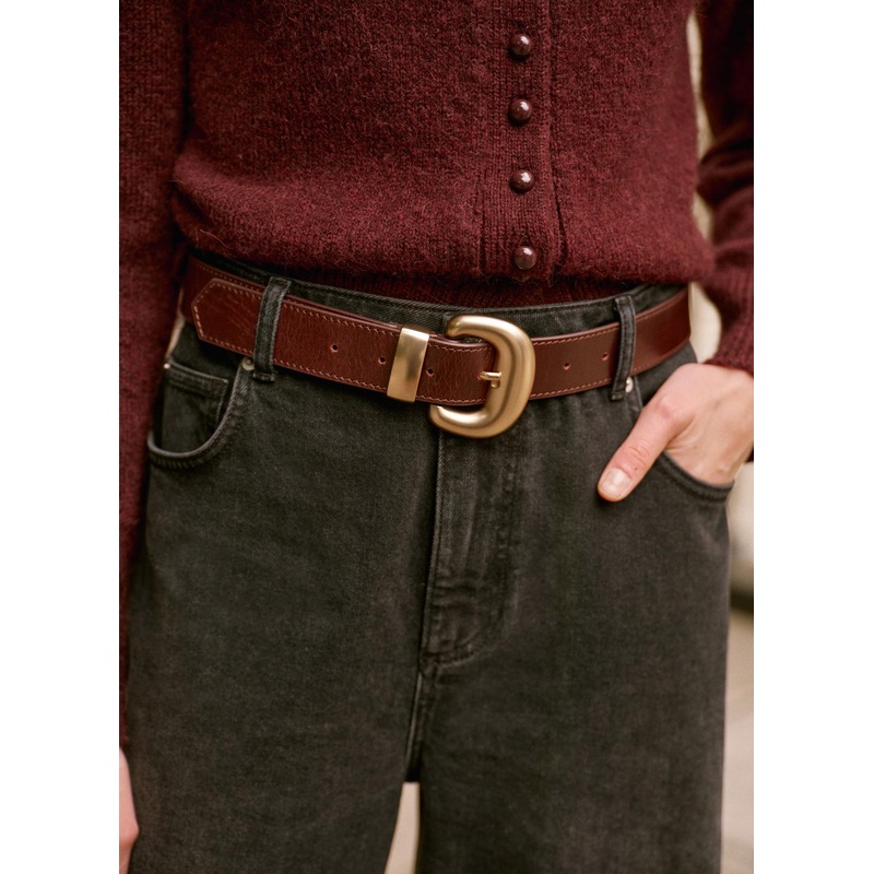 Burgundy Leather Belt S