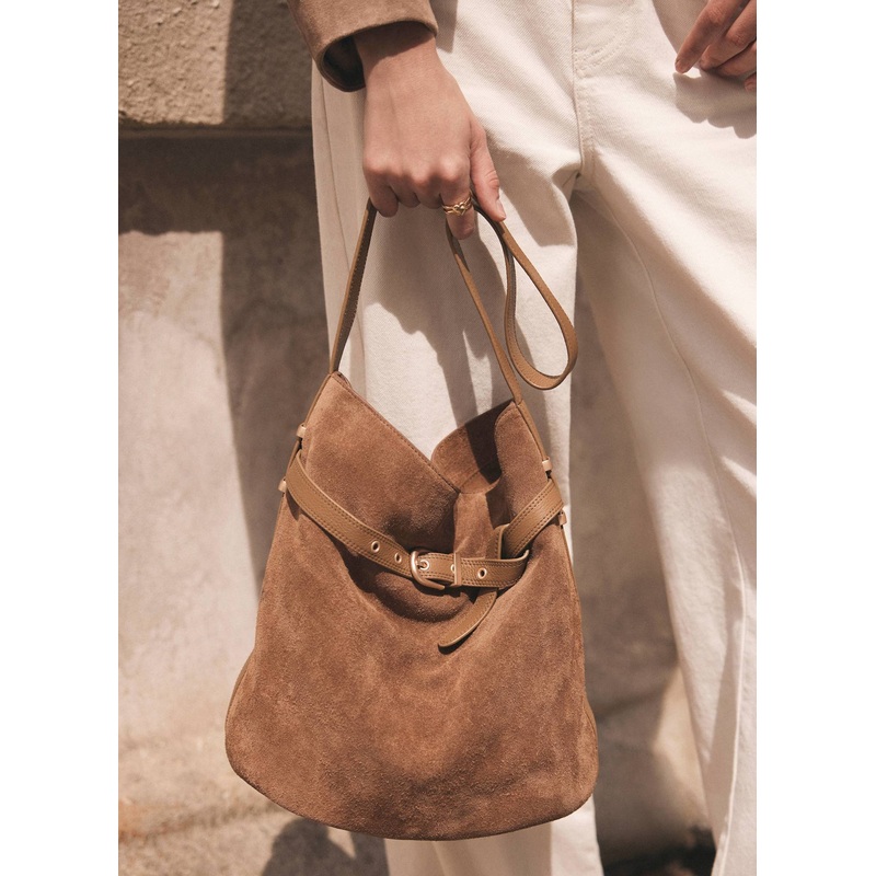 Maci Tan Suede Bucket Bag ONE SIZE