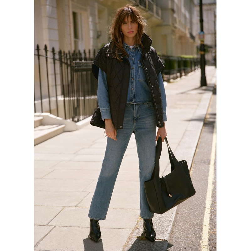 Black Oversized Gilet XS