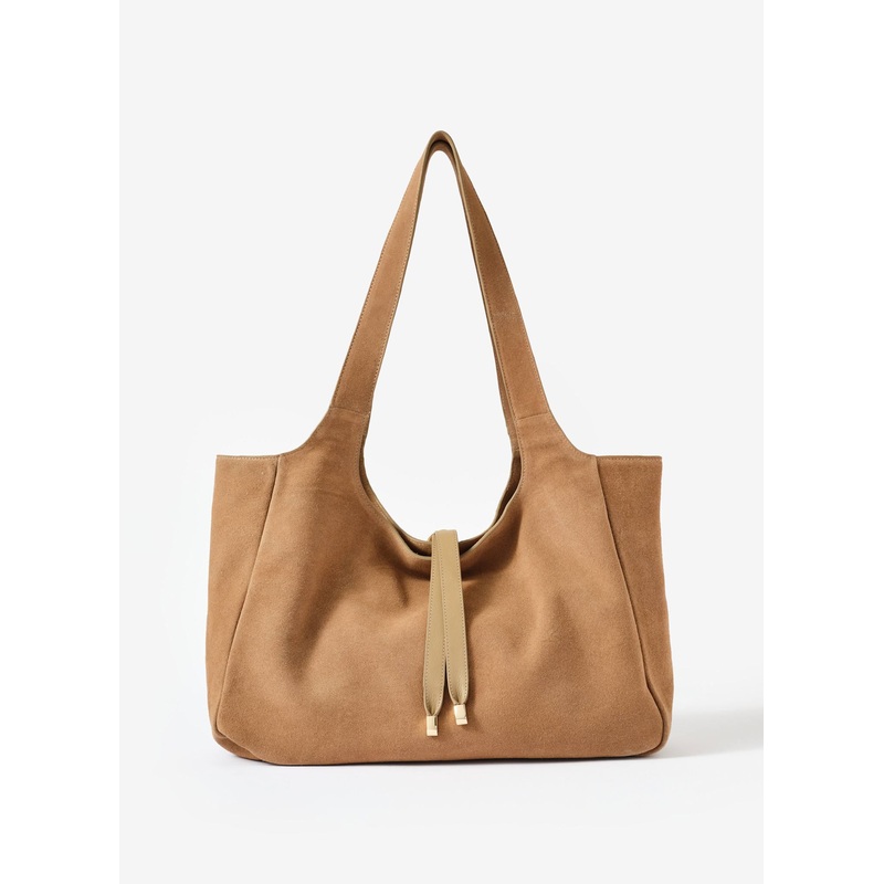 Bobbi Neutral Suede Tote Bag ONE SIZE