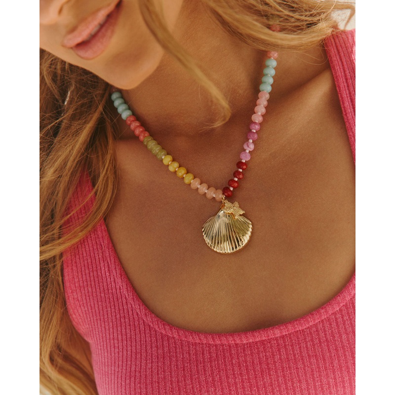 Clementine Seashell Beaded Necklace Multi O/S