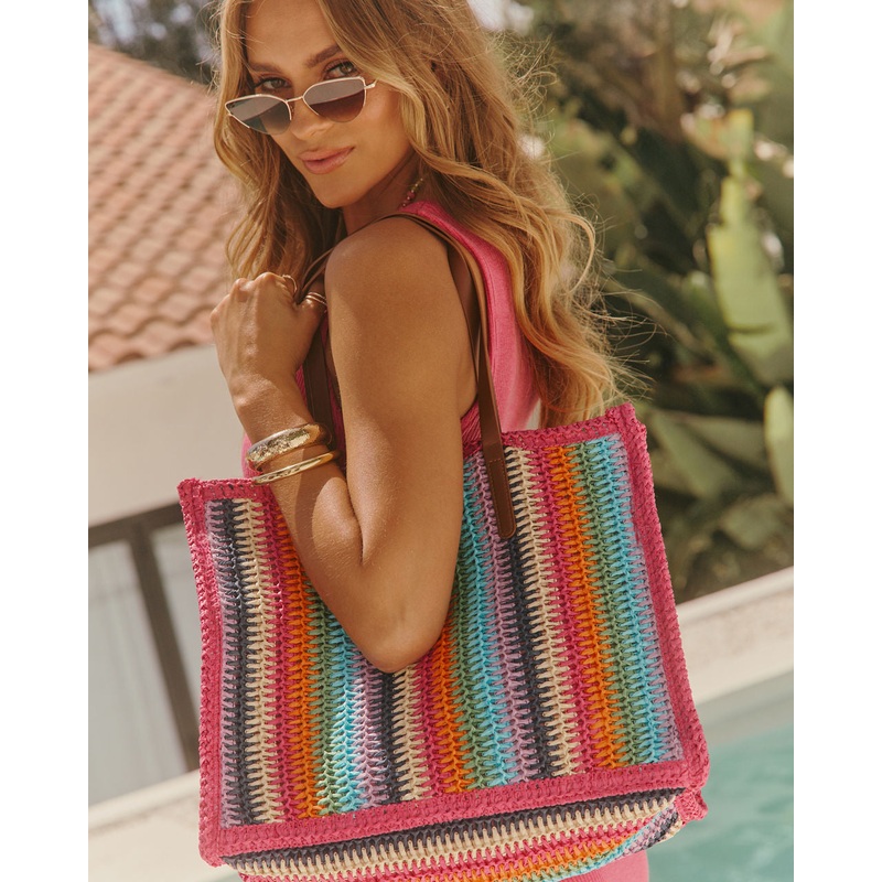 Marbelle Striped Tote Bag Pink Multi O/S