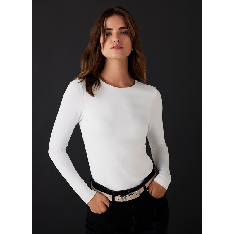 White Long Sleeve Layering Top XS