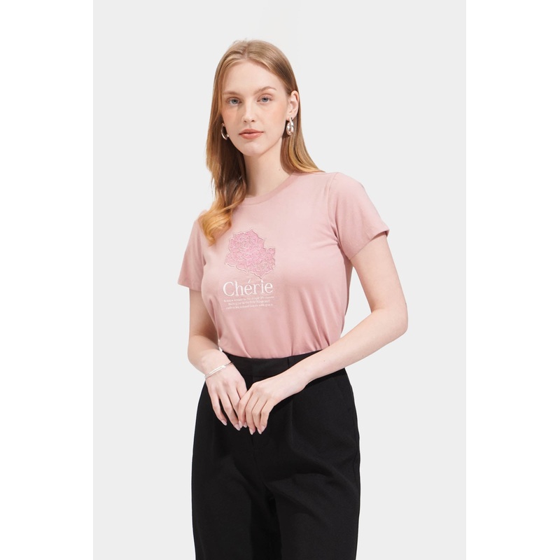 Cherie Graphic Tee Barely Pink Extra Small
