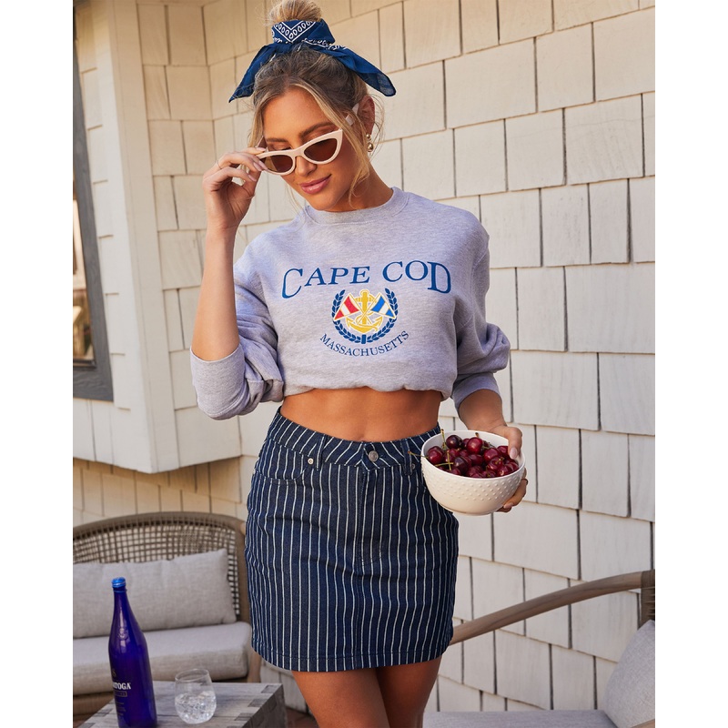 Cheyenne Striped Denim Mini Skirt Denim XS