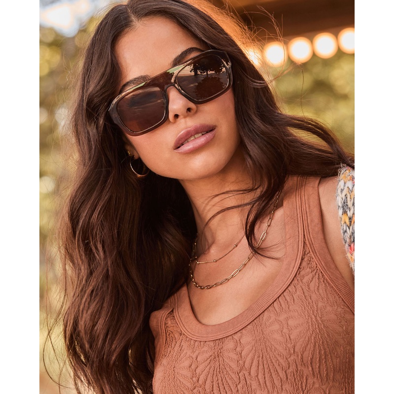 Jetsetter Classic Aviator Sunglasses Brown O/S