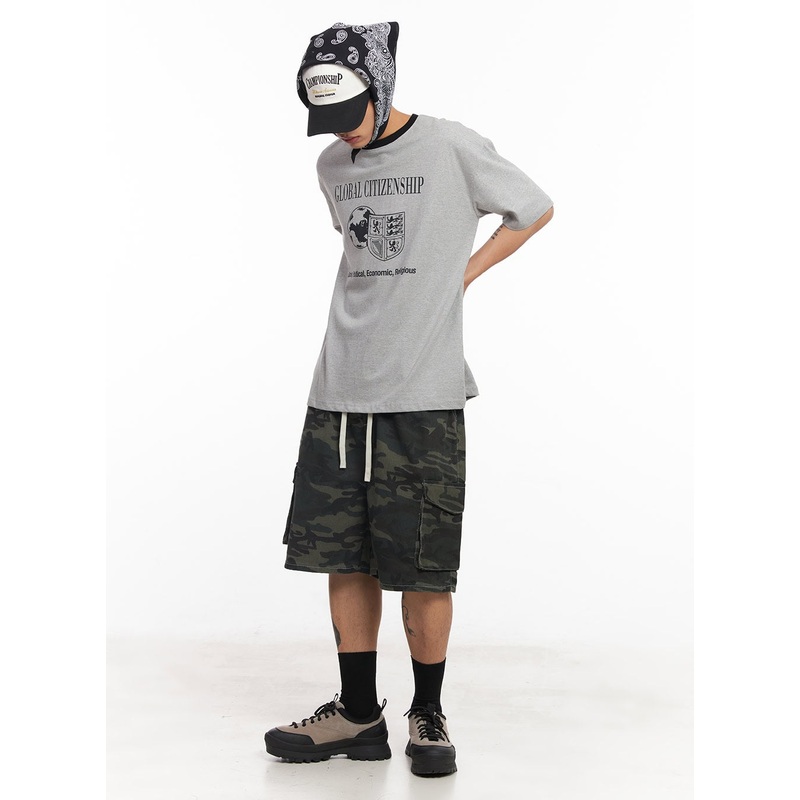 Men’s Global Graphic T-Shirt IY508 Gray M/L